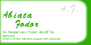 abiata fodor business card